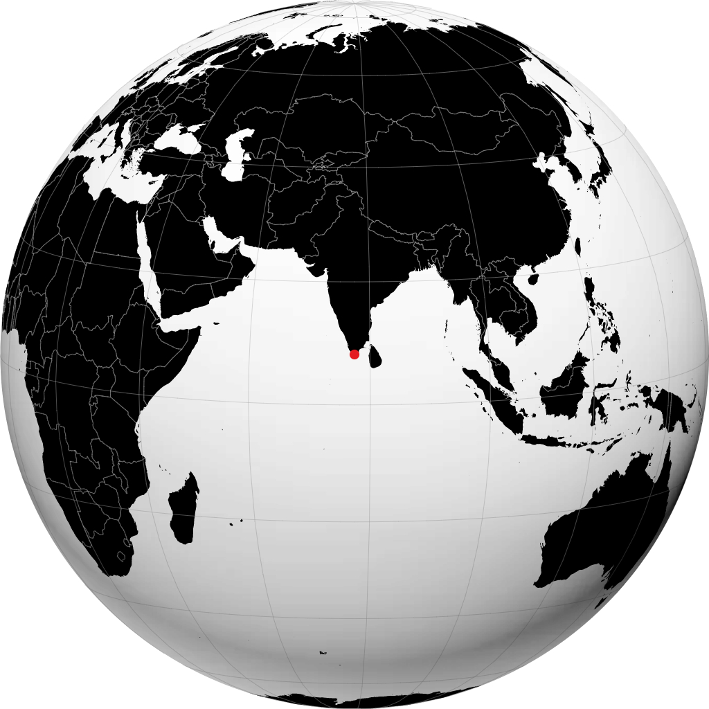 Nagercoil trên quả địa cầu