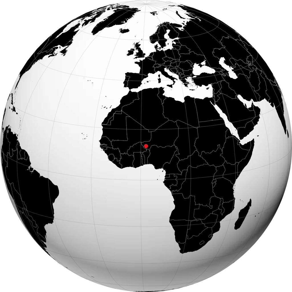 Niamey trên quả địa cầu