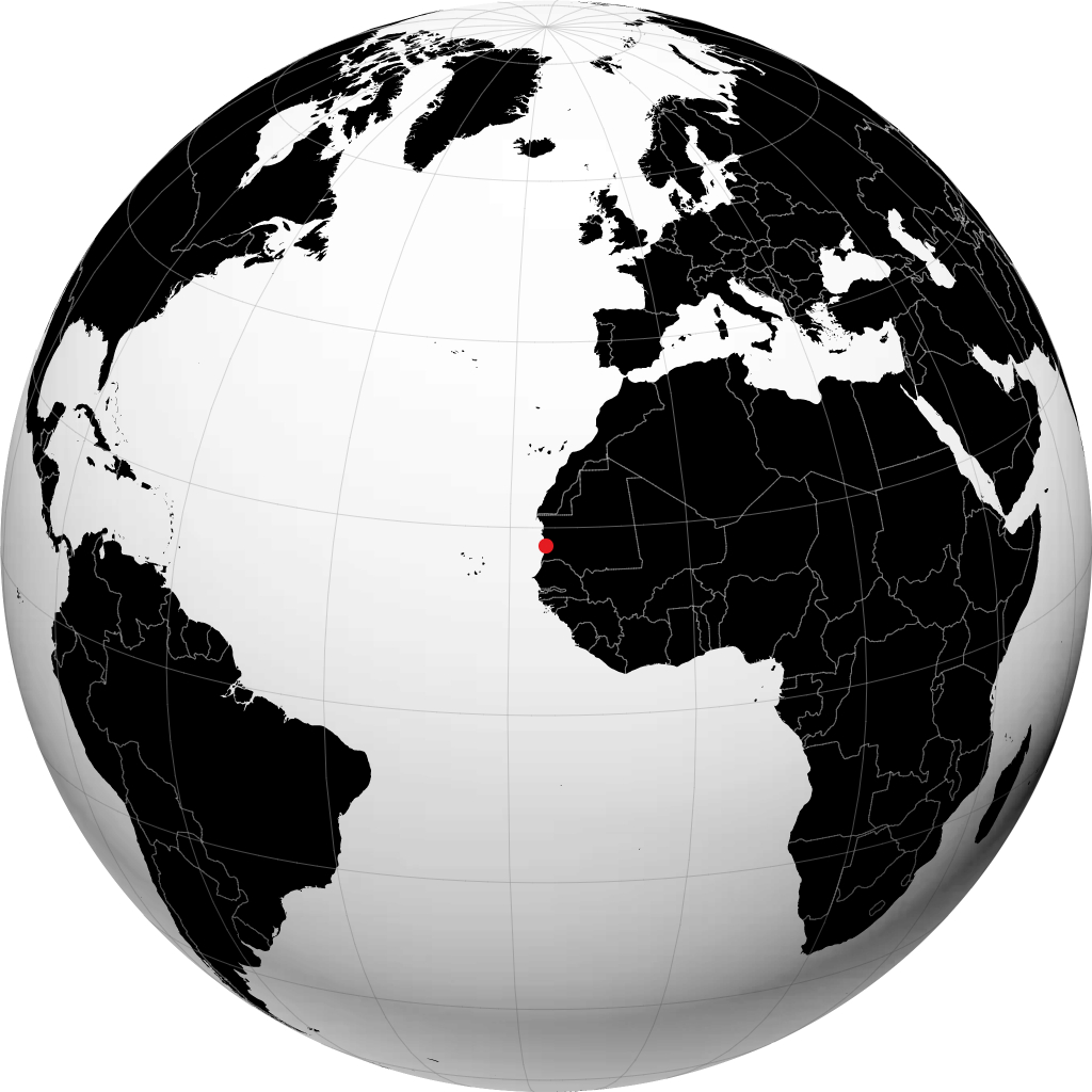Nouakchott trên quả địa cầu