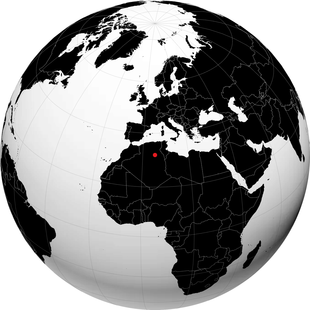 Ouargla trên quả địa cầu