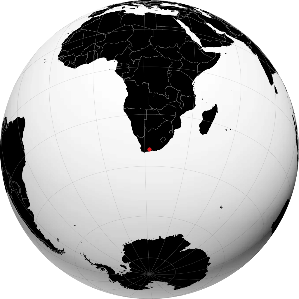 Oudtshoorn trên quả địa cầu