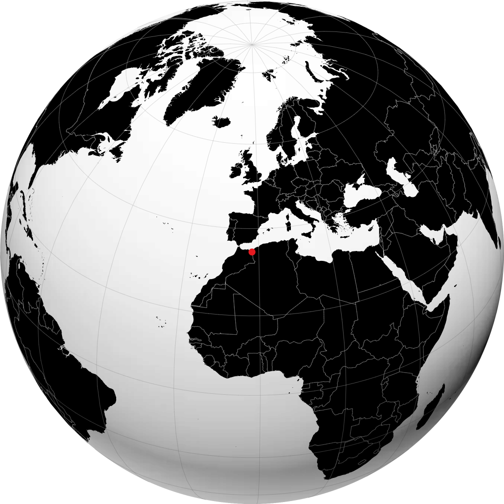 Oujda trên quả địa cầu
