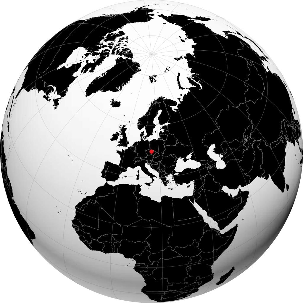 Pardubice trên quả địa cầu