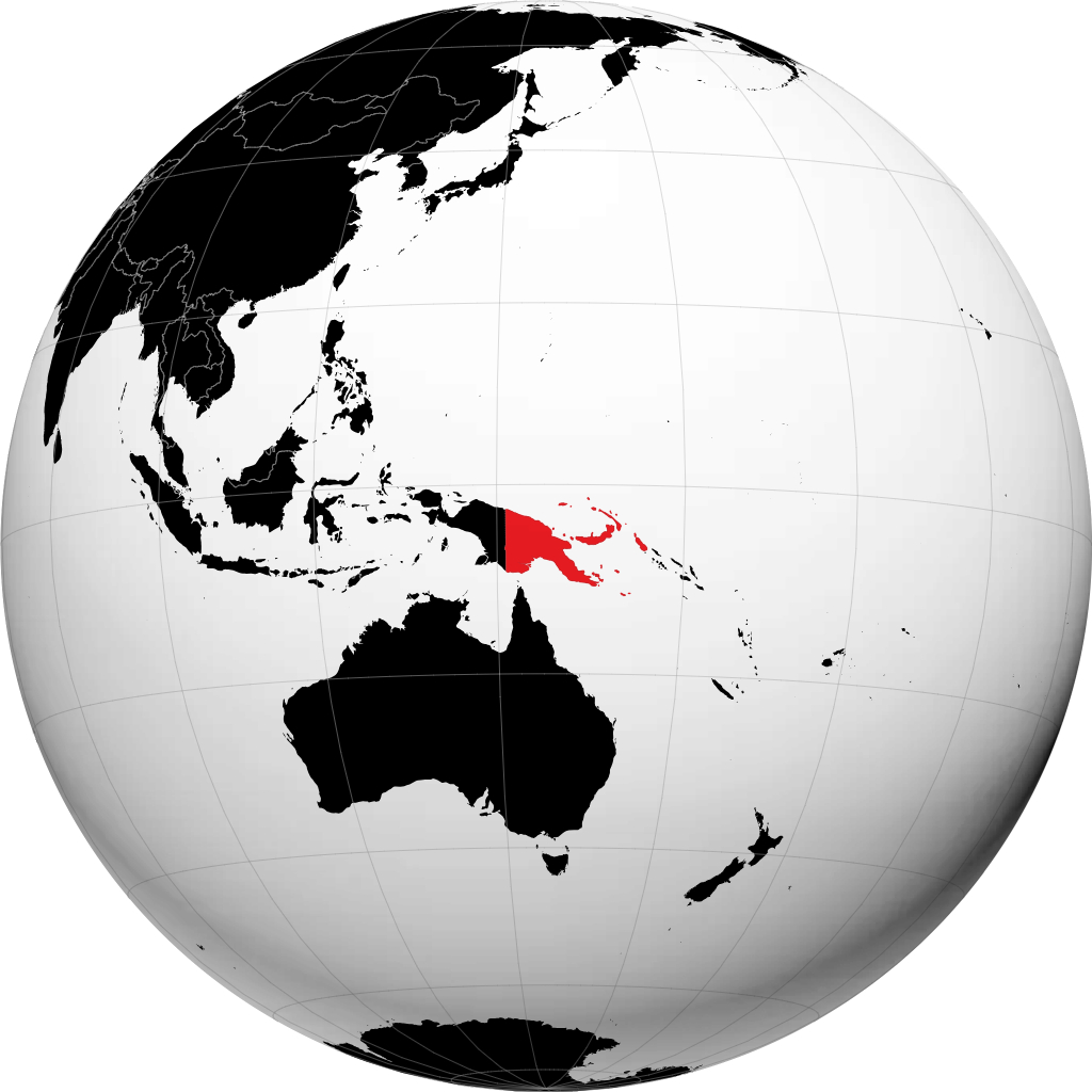 Papua New Guinea trên quả địa cầu