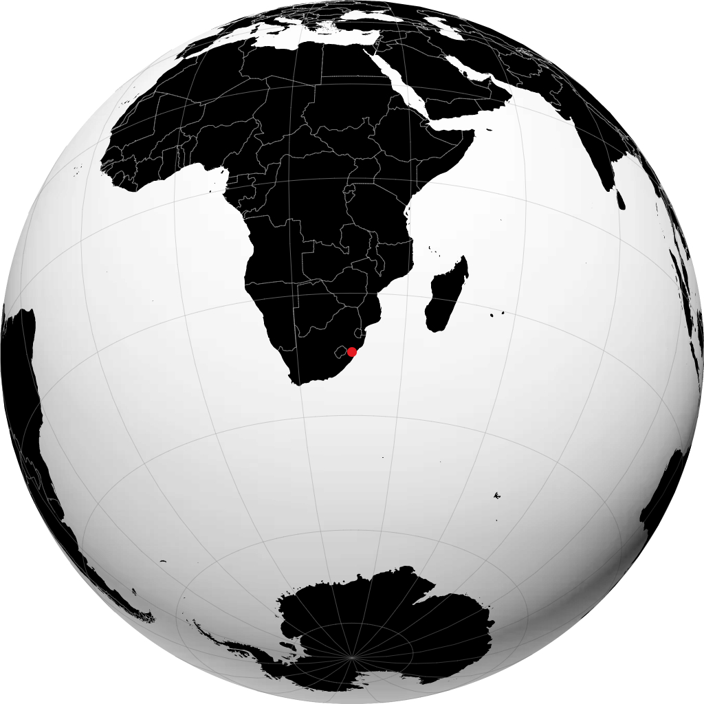 Pietermaritzburg trên quả địa cầu