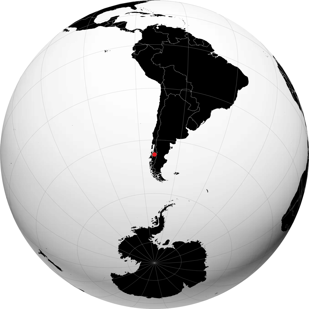 Puerto Aisén trên quả địa cầu