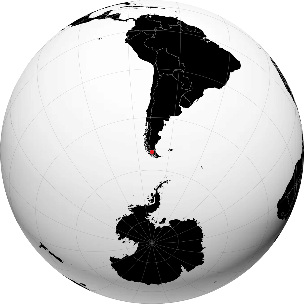 Punta Arenas trên quả địa cầu