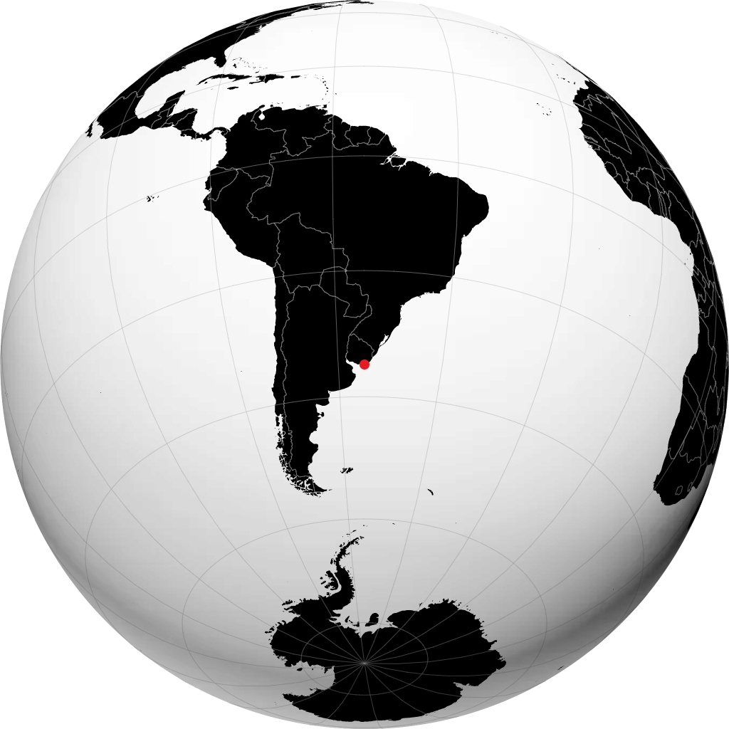 Punta del Este trên quả địa cầu