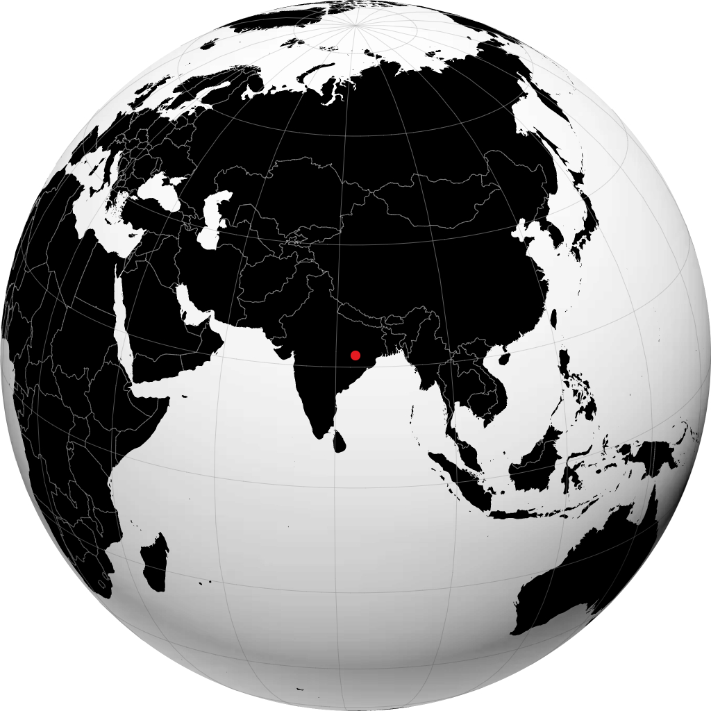 Raigarh trên quả địa cầu