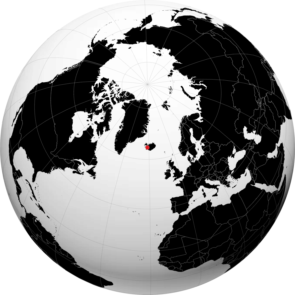 Reykholt trên quả địa cầu
