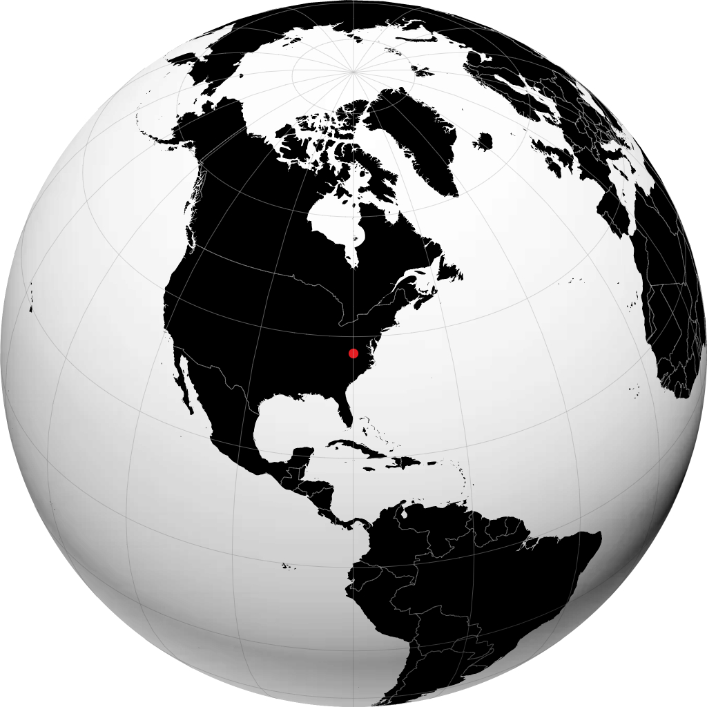 Roanoke trên quả địa cầu