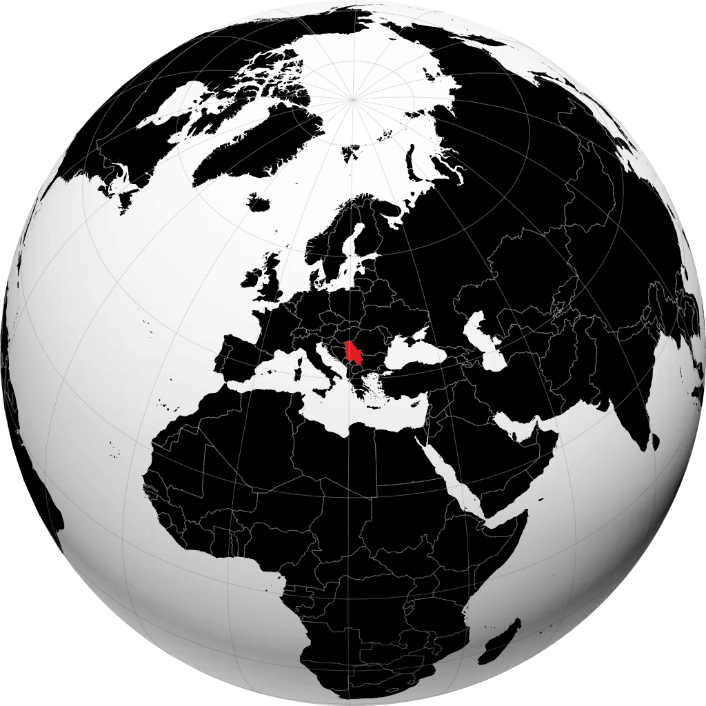 Serbia trên quả địa cầu