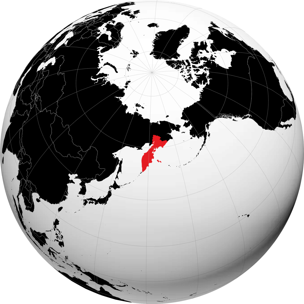 Vùng Kamtchatski trên quả địa cầu