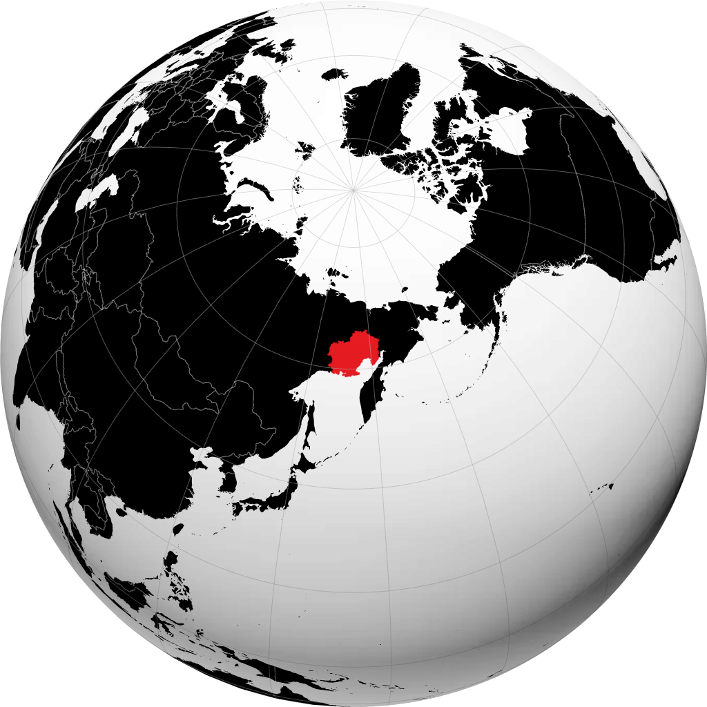 Tỉnh Magadan trên quả địa cầu