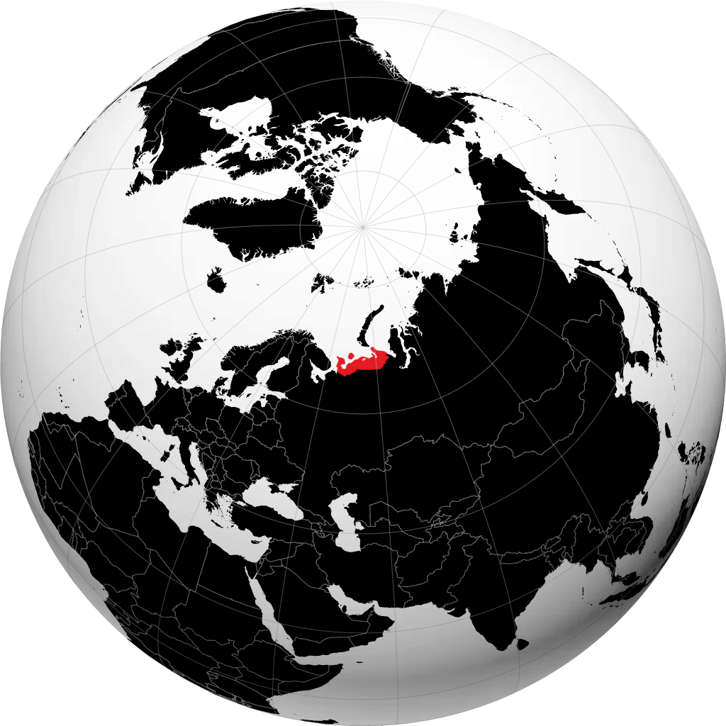 Khu tự trị Nenetskiy trên quả địa cầu