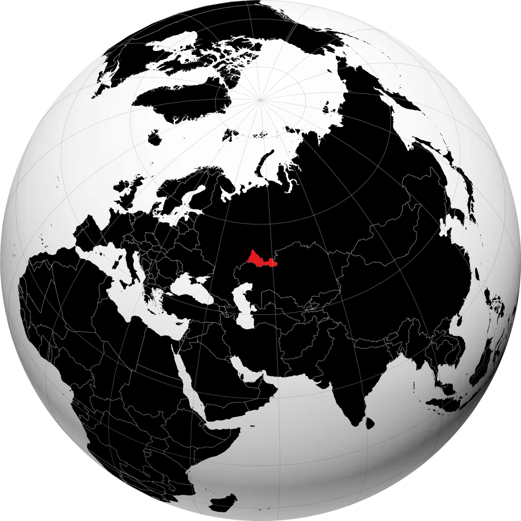 Tỉnh Orenburg trên quả địa cầu