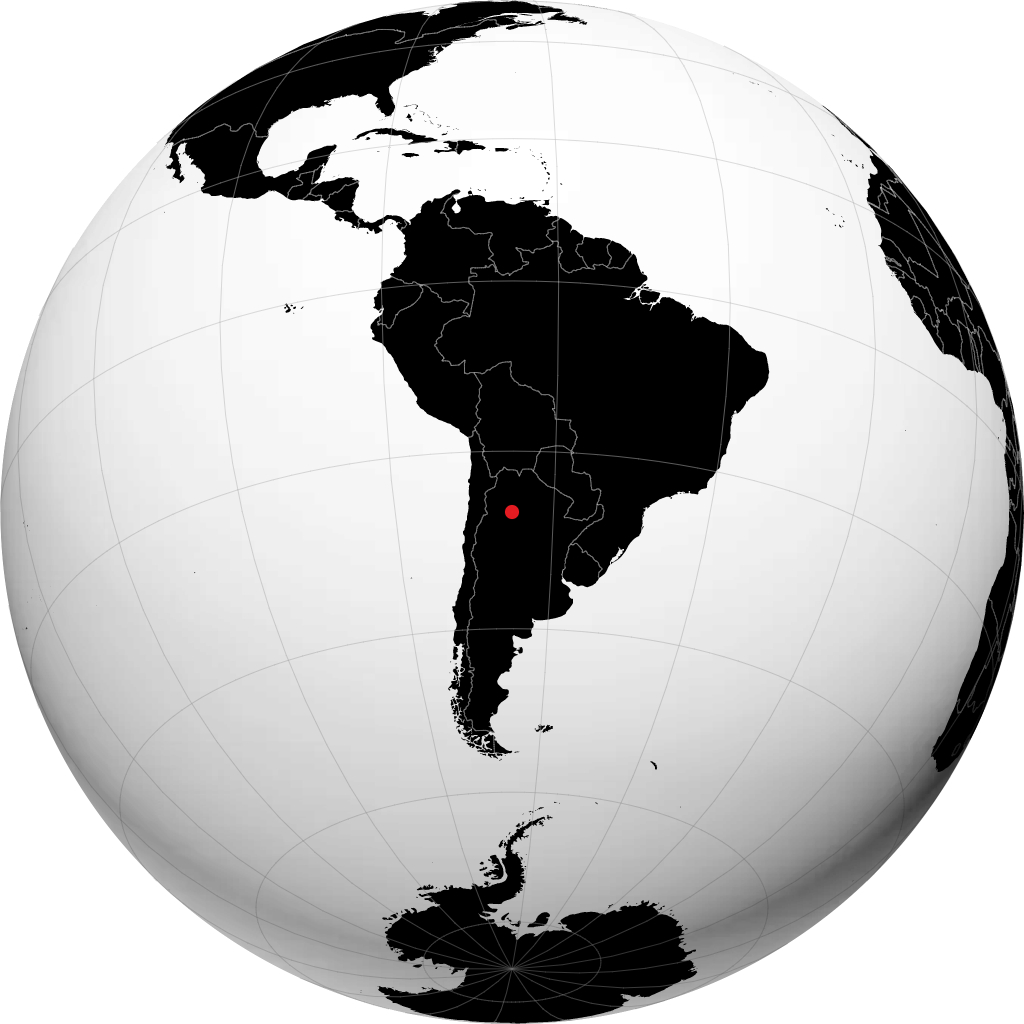 San Miguel de Tucumán trên quả địa cầu