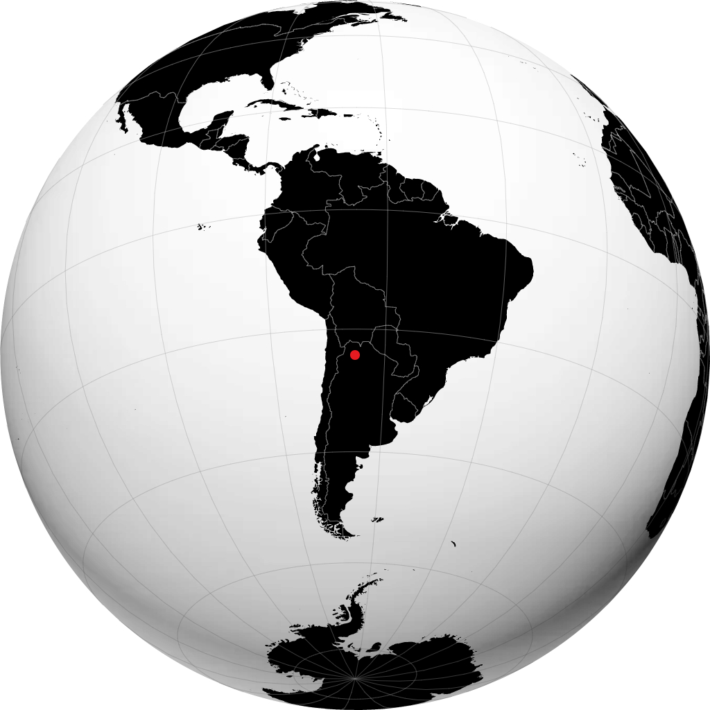 San Salvador de Jujuy trên quả địa cầu