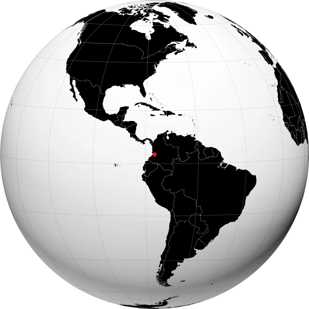 Santiago de Cali trên quả địa cầu