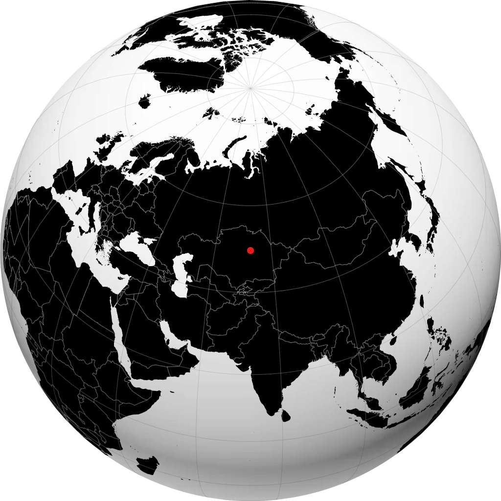 Shakhtinsk trên quả địa cầu