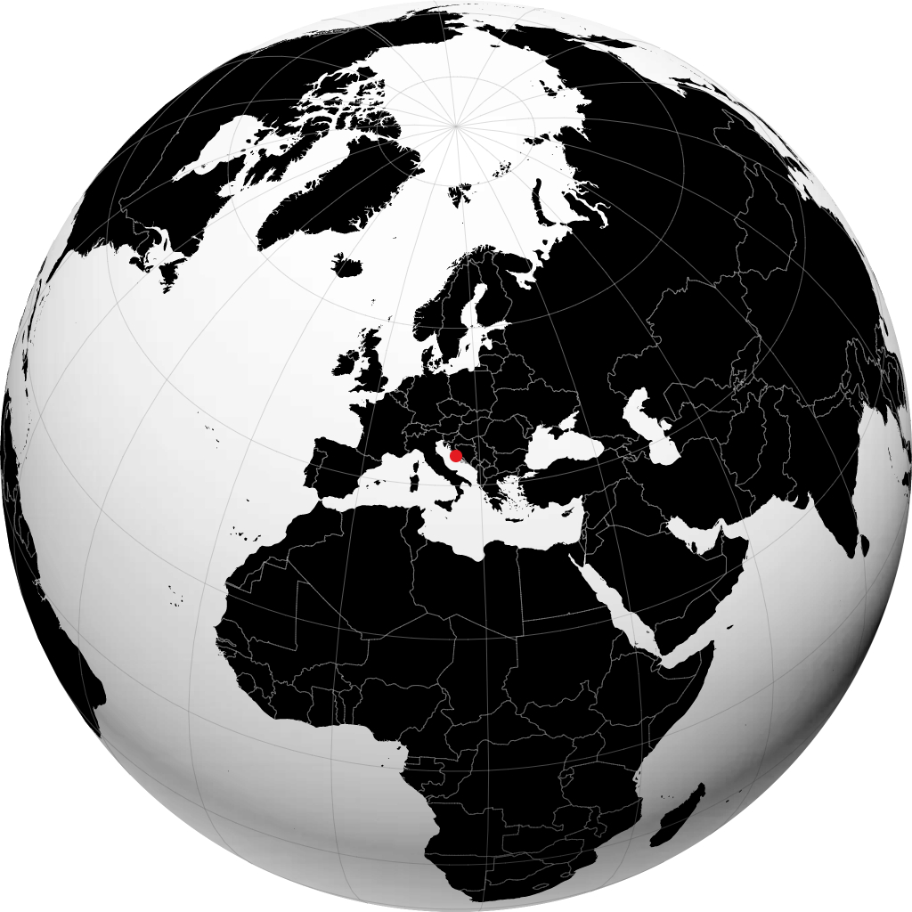 Šibenik trên quả địa cầu