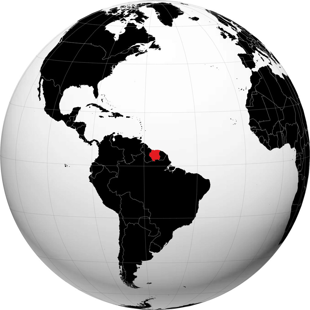 Suriname trên quả địa cầu