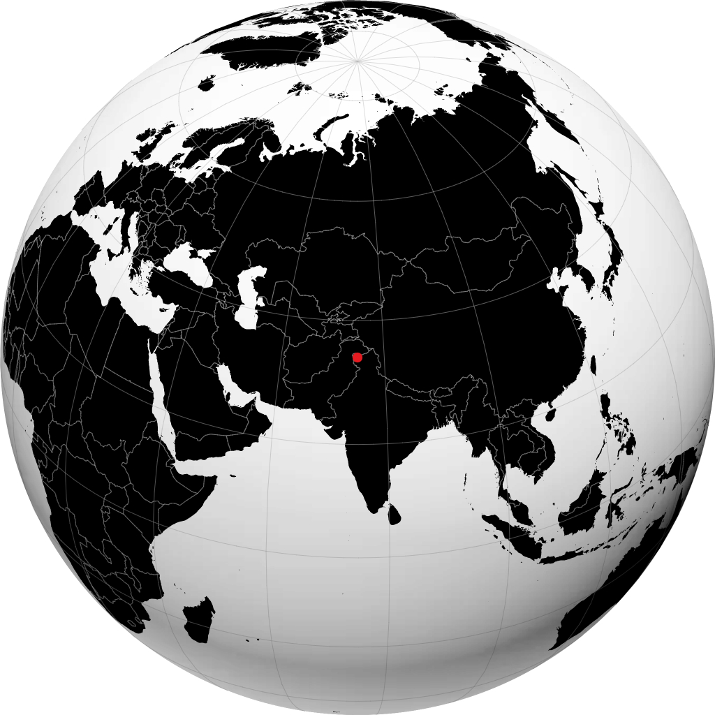 Srinagar trên quả địa cầu