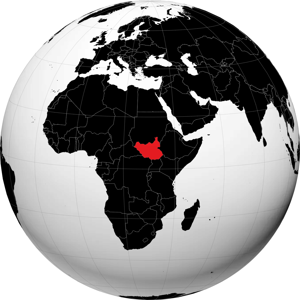 Nam Sudan trên quả địa cầu