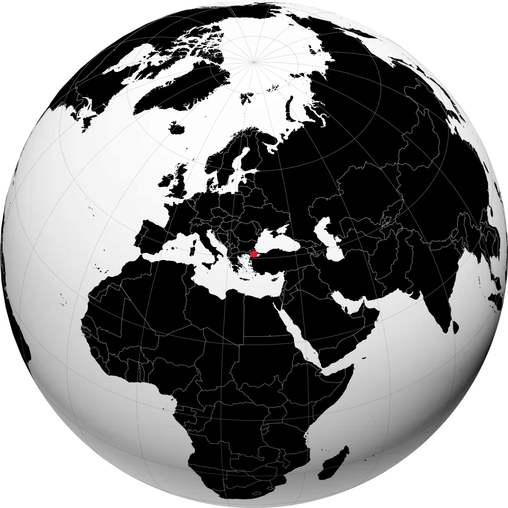 Tekirdağ trên quả địa cầu