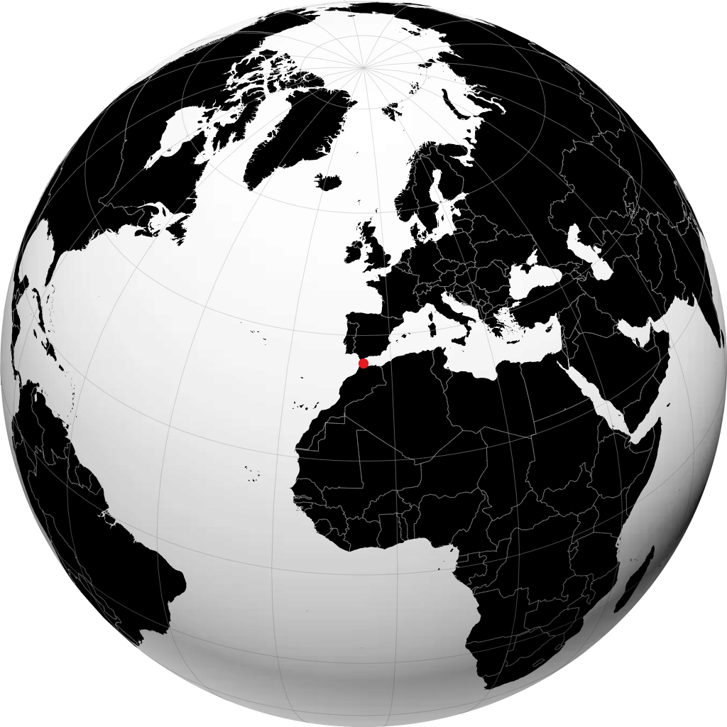 Tétouan trên quả địa cầu