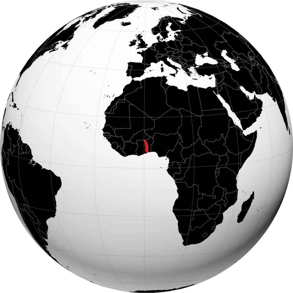 Togo trên quả địa cầu