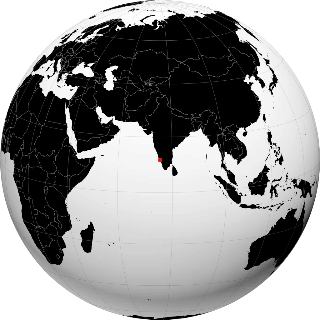 Thalassery trên quả địa cầu