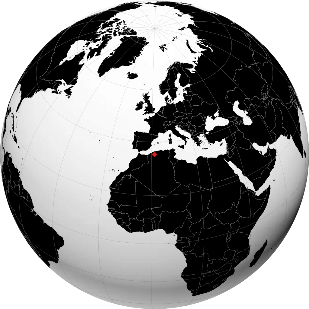Tiaret trên quả địa cầu