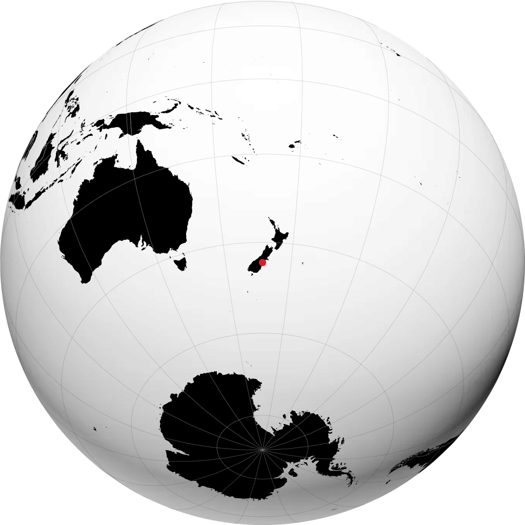 Timaru trên quả địa cầu