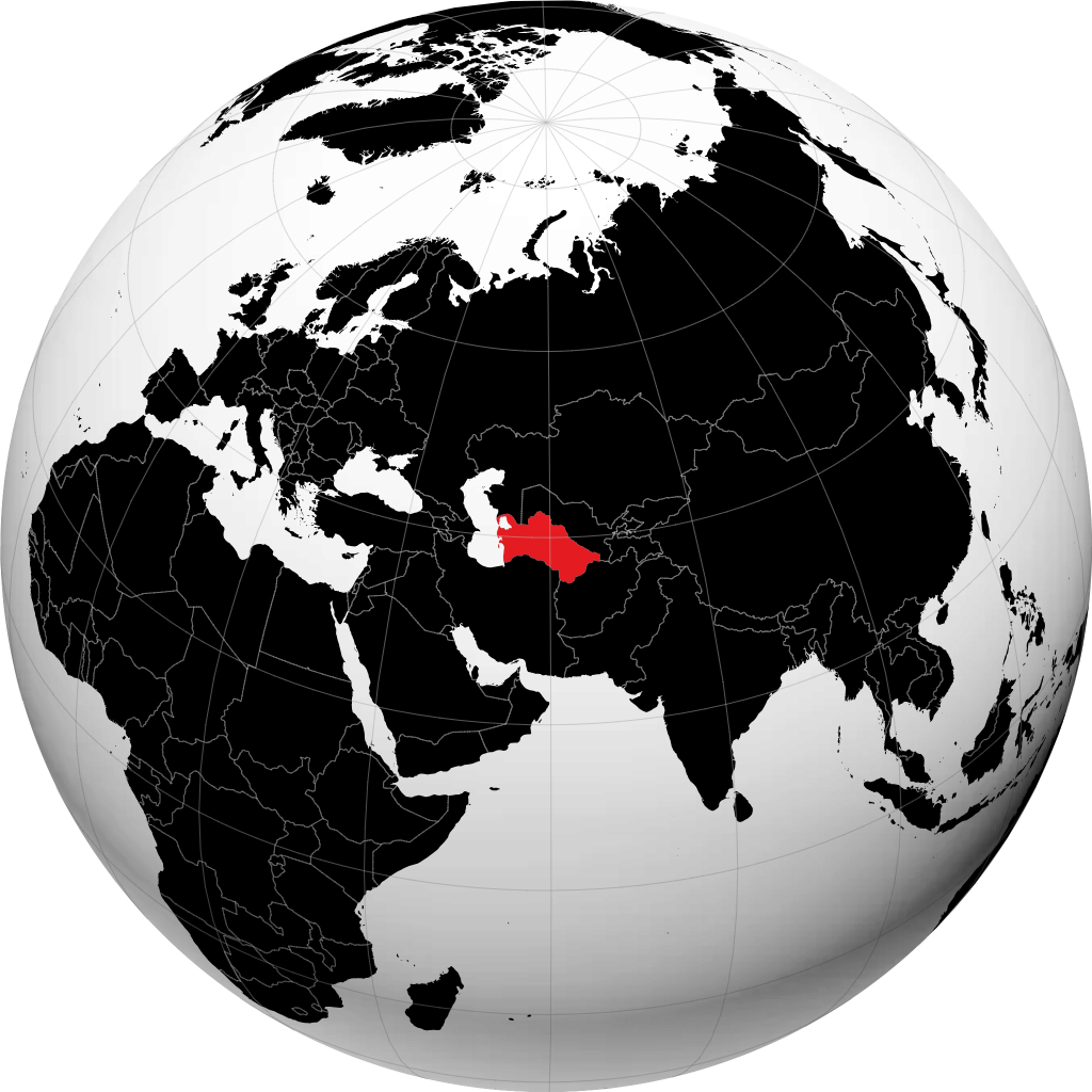 Turkmenistan trên quả địa cầu