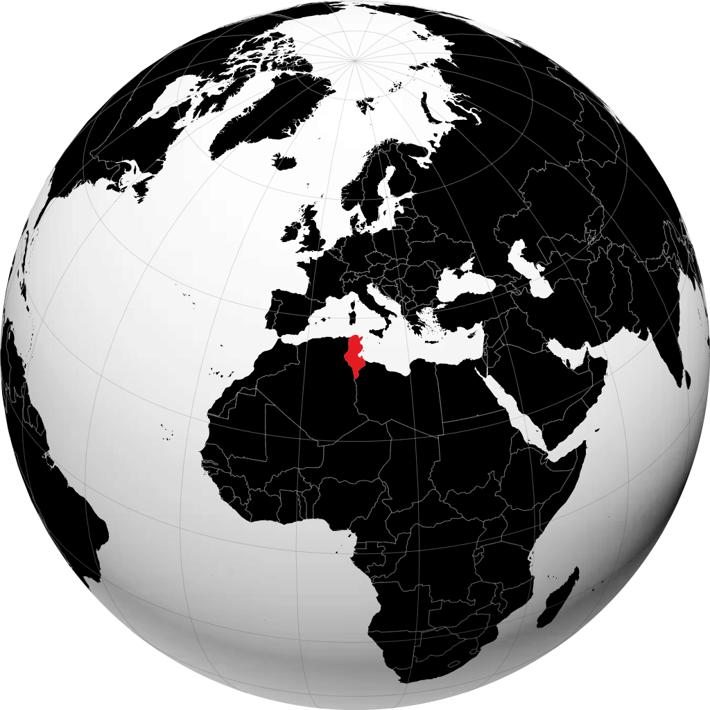 Tunisia trên quả địa cầu