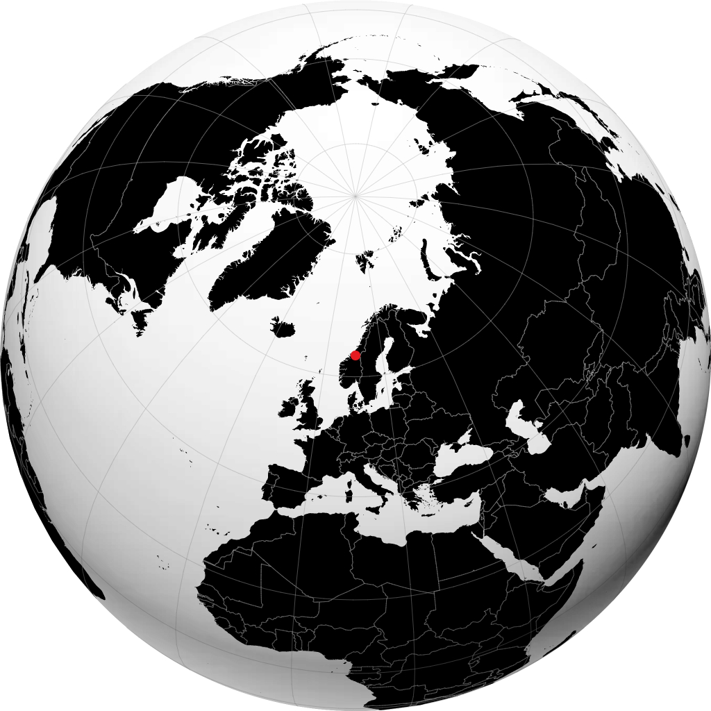 Trondheim trên quả địa cầu