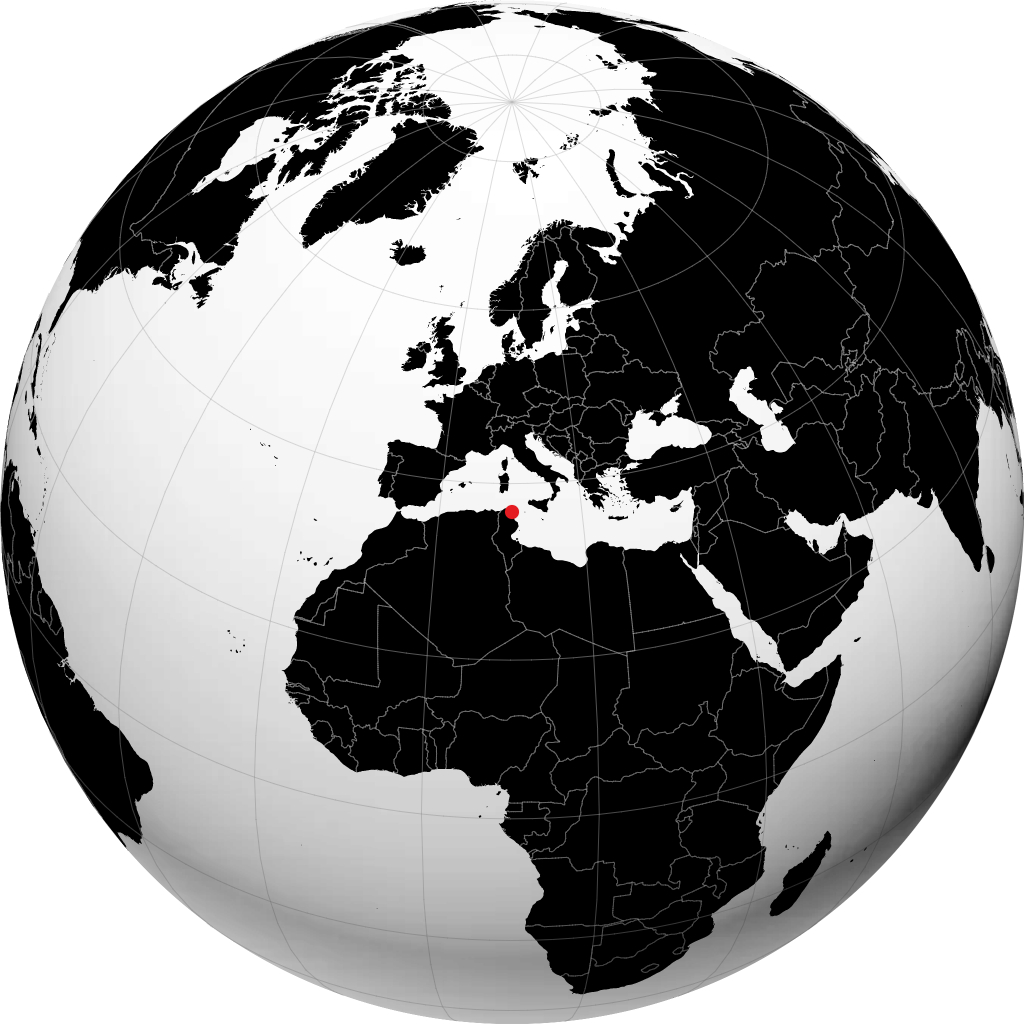 Tunis trên quả địa cầu
