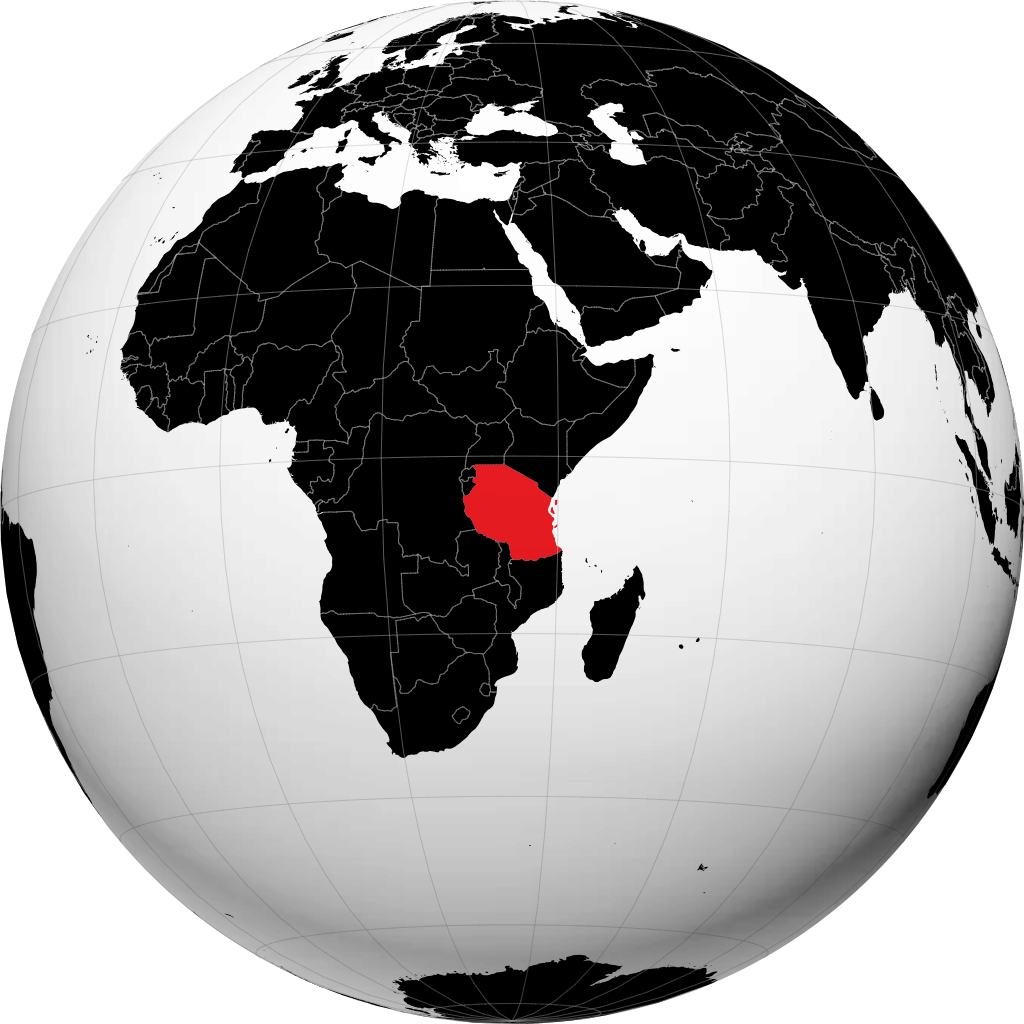 Tanzania trên quả địa cầu