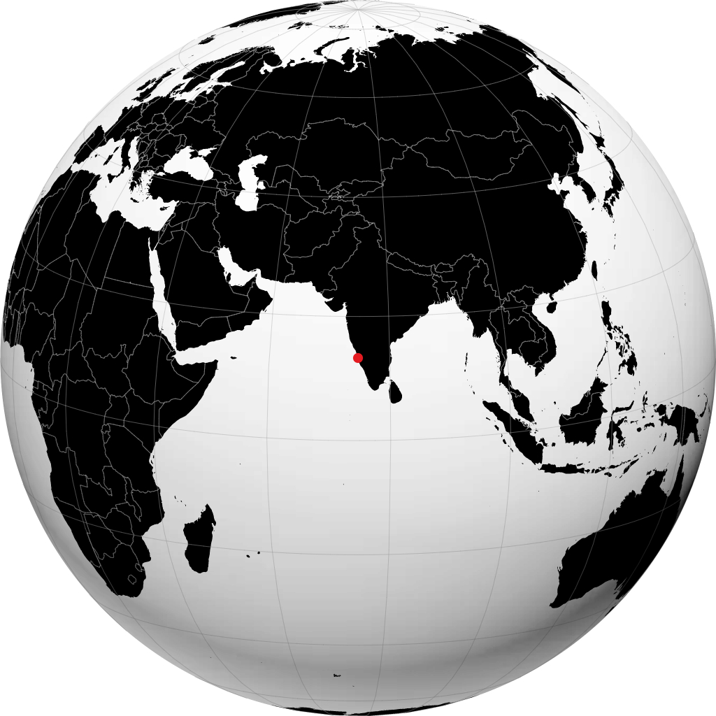 Udupi trên quả địa cầu