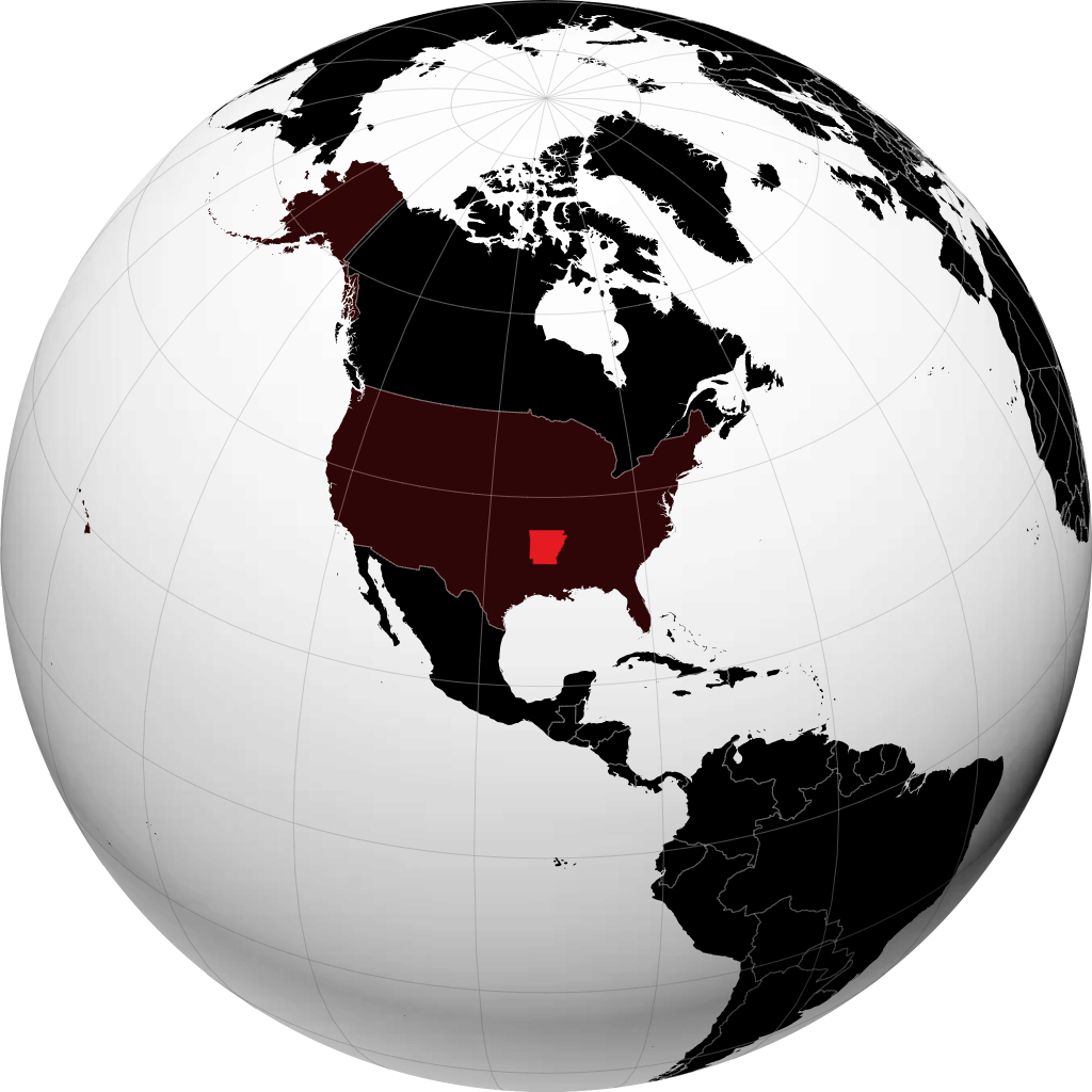 Arkansas trên quả địa cầu