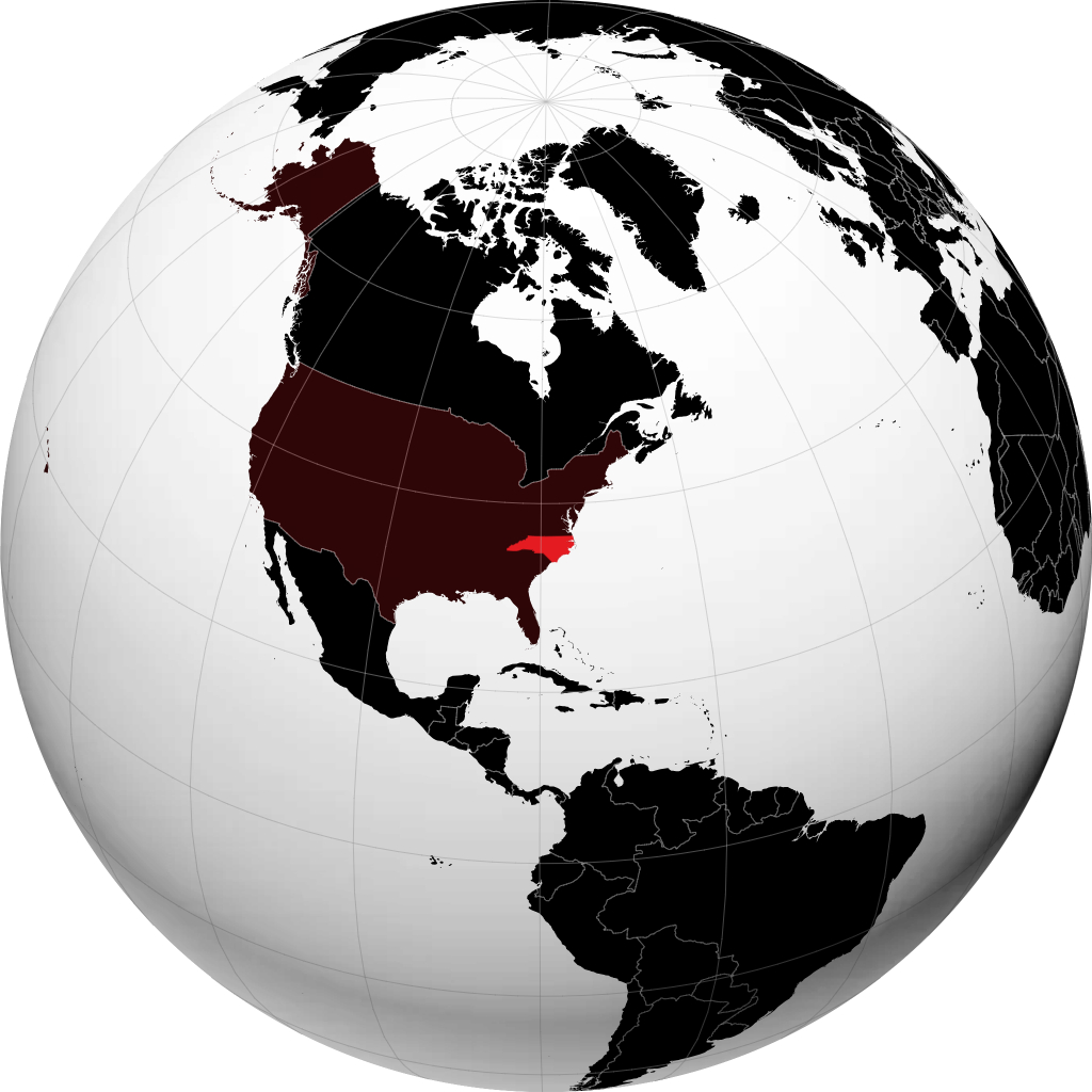 Bắc Carolina trên quả địa cầu