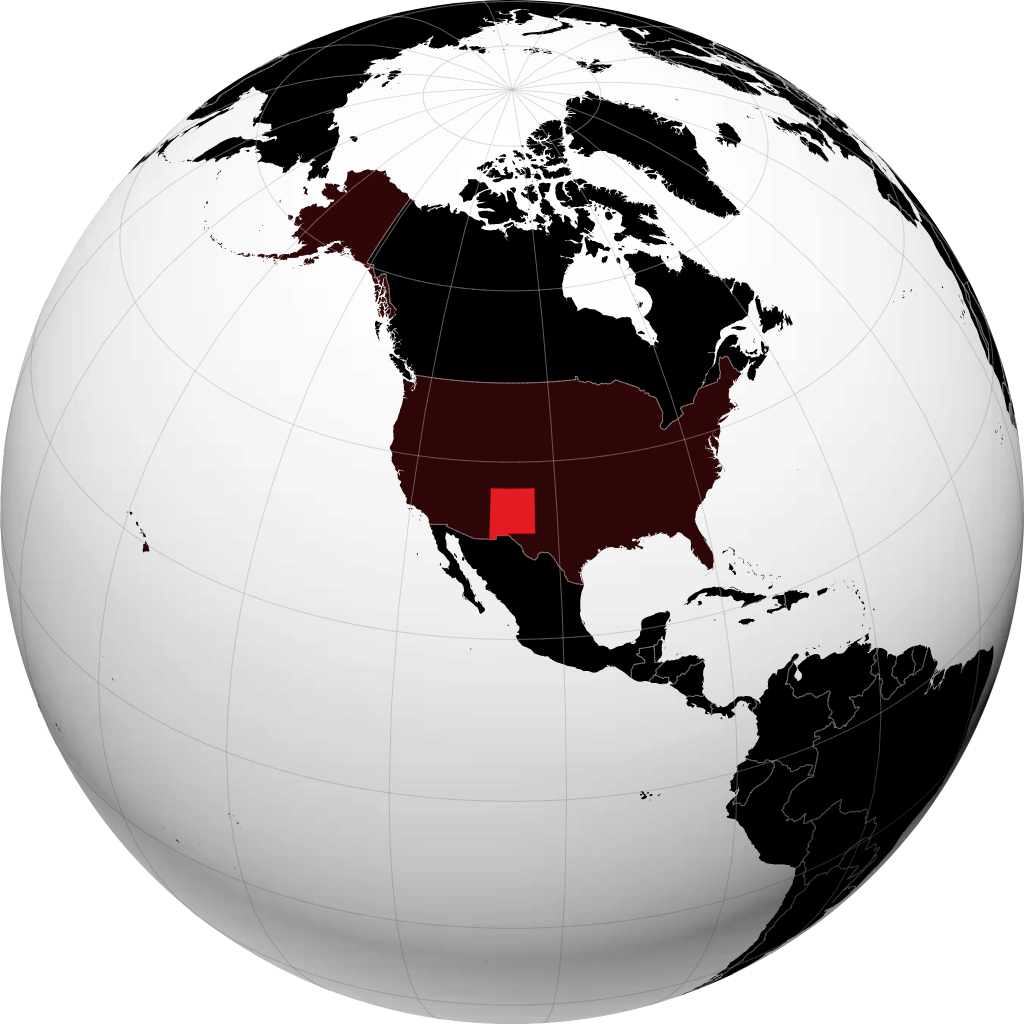 New Mexico trên quả địa cầu