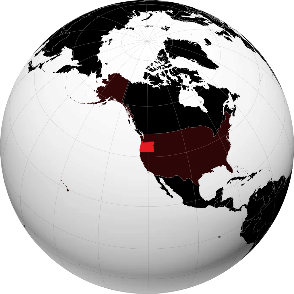 Oregon trên quả địa cầu