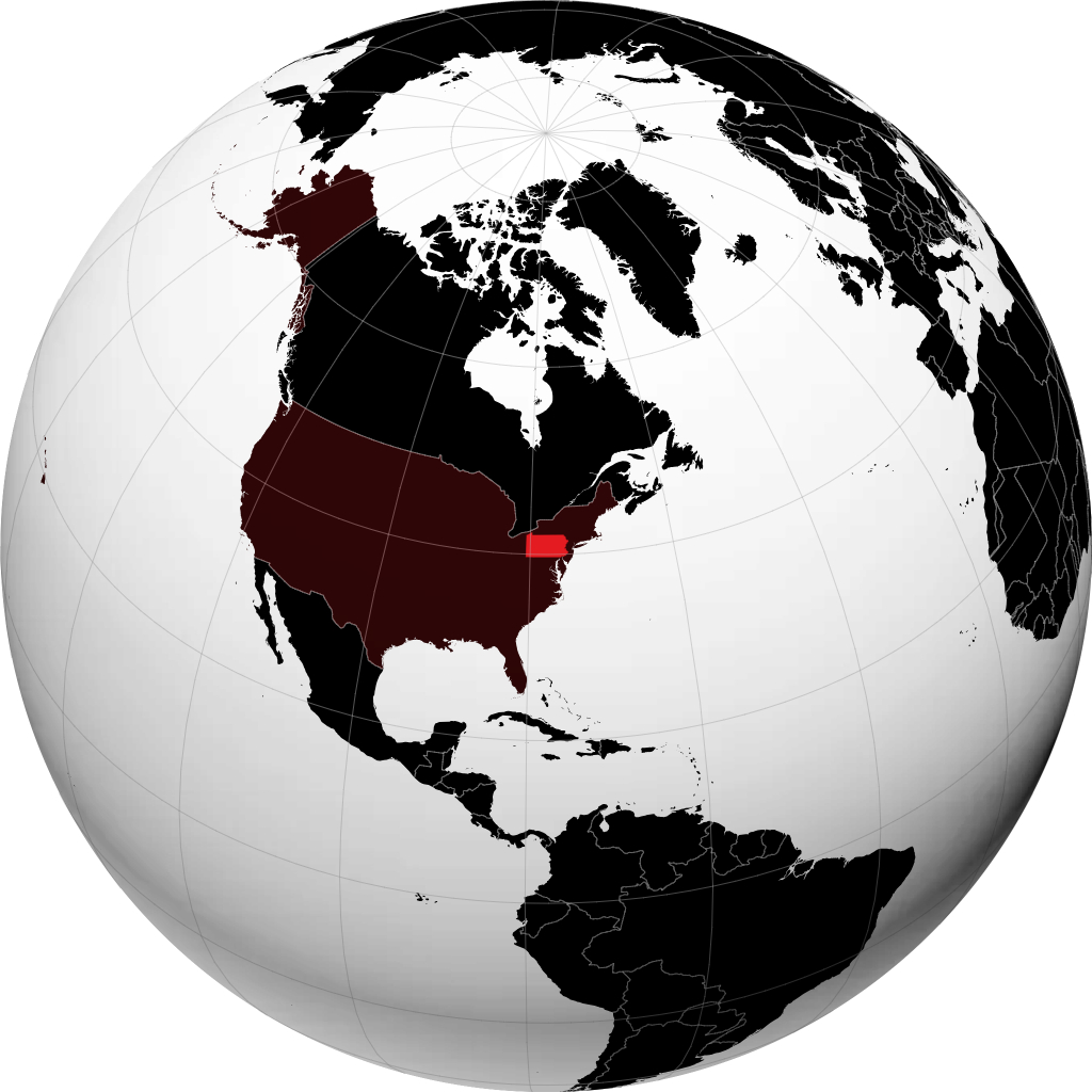 Pennsylvania trên quả địa cầu