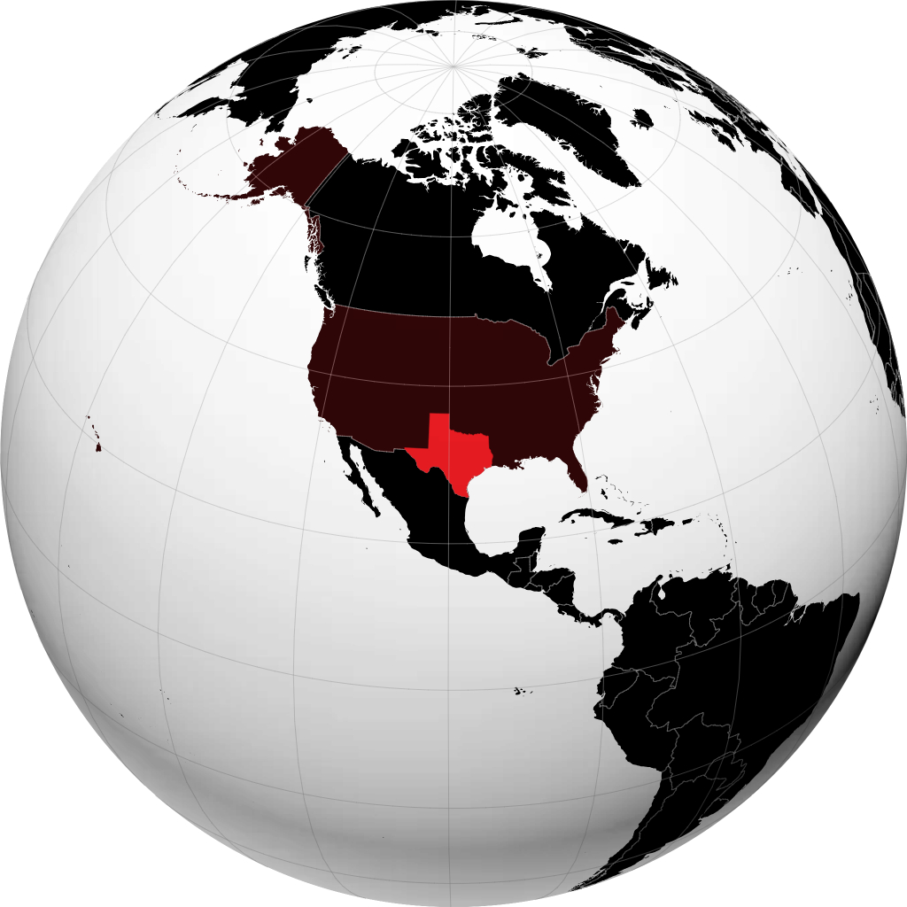 Texas trên quả địa cầu