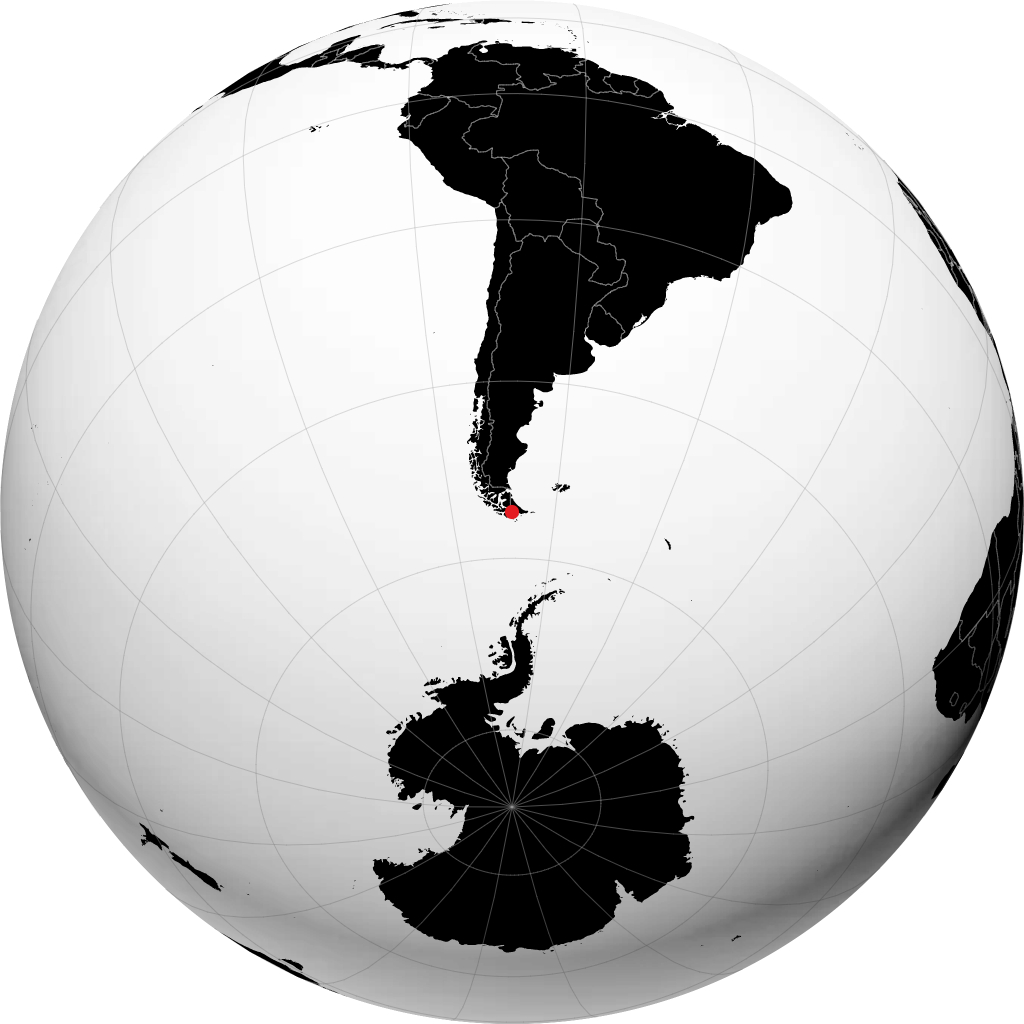 Ushuaia trên quả địa cầu