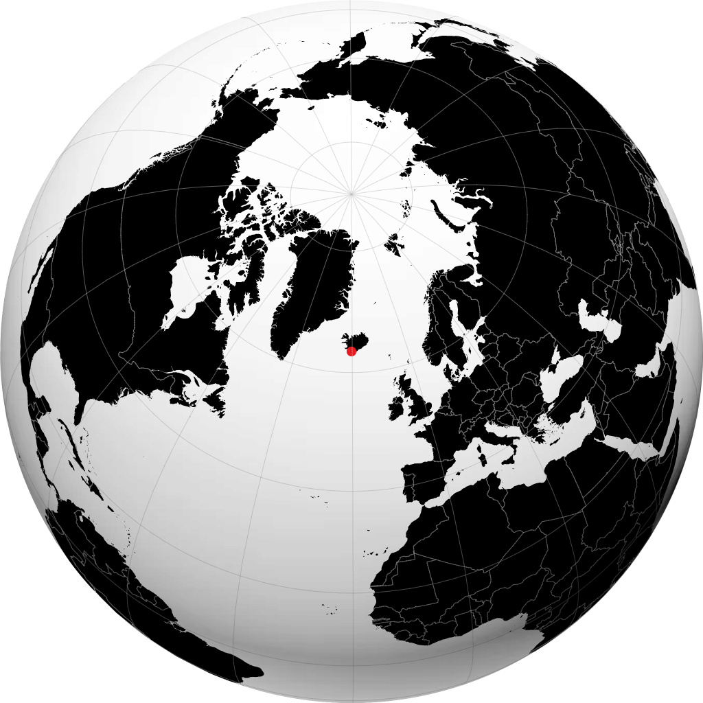 Vestmannaeyjar trên quả địa cầu