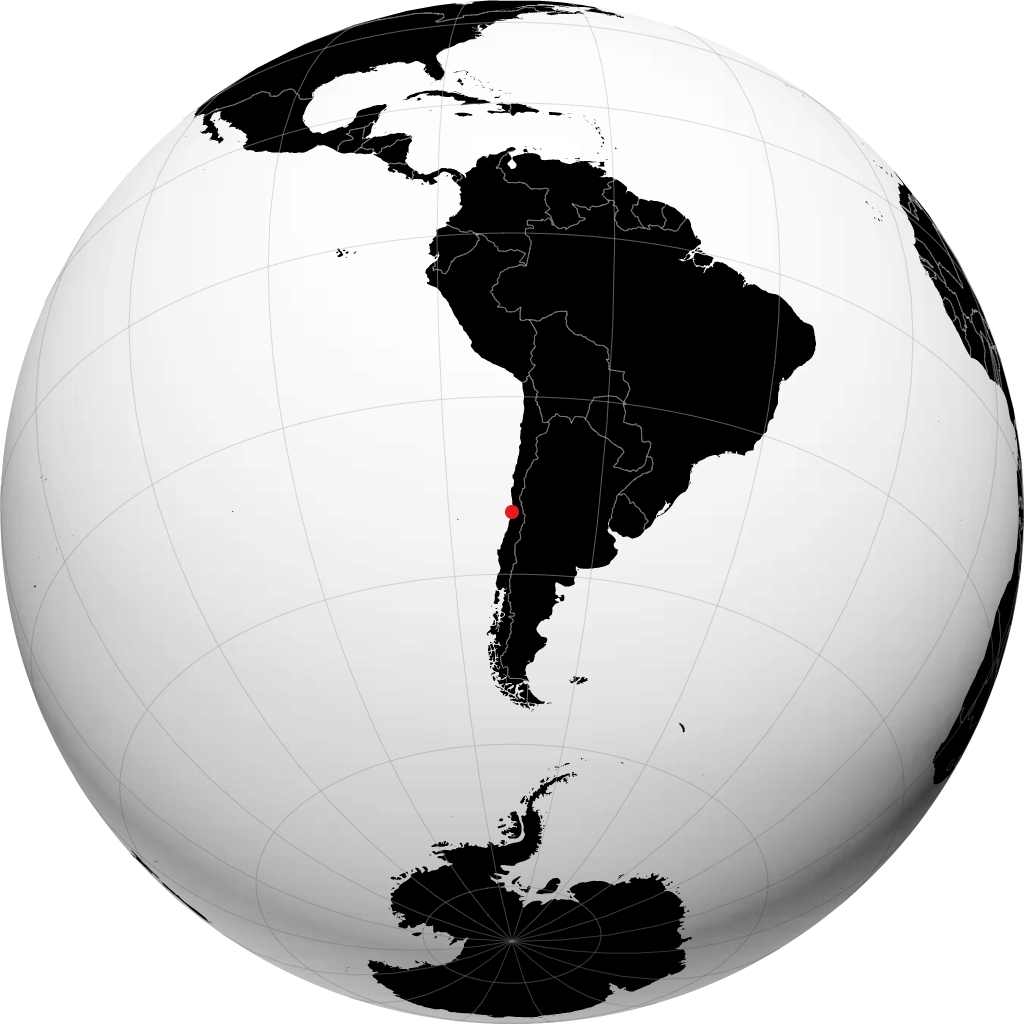 Viña del Mar trên quả địa cầu