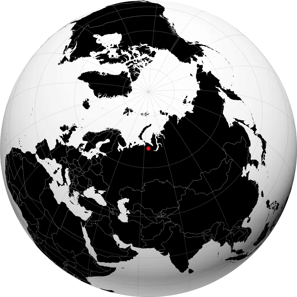 Vorkuta trên quả địa cầu